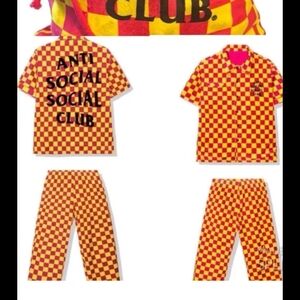 Anti Social Social Club The Only Time I Can Think Velour Pajama Set Unisex
